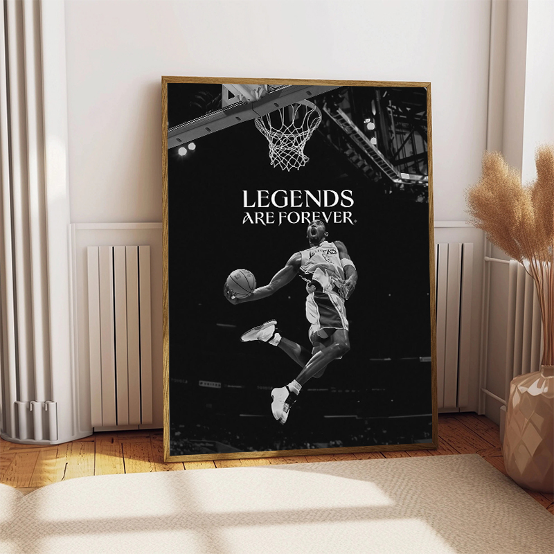 Siyah ve Beyaz Basketbol Yıldı - Sports Equipment Poster incelemesi ve fiyatı