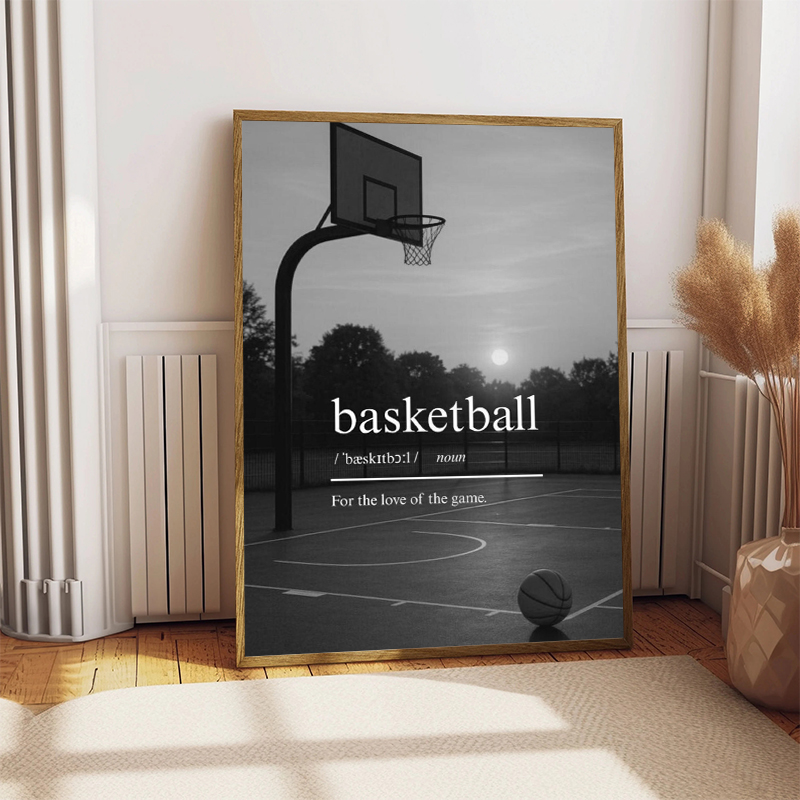 Siyah ve Beyaz Basketbol Yıldı - Sports Equipment Poster incelemesi ve fiyatı